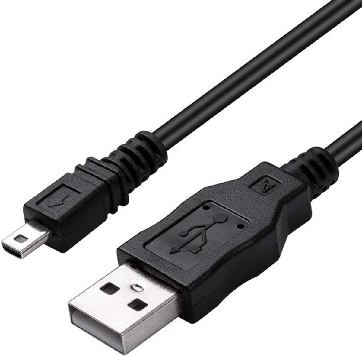 Vervangende USB-kabel - USB-datakabel - camera's - Zwart - Dataoverdracht - Snel opladen - Geschikt voor Olympus FE-20 FE20 FE3010 FE-310 FE310 FE-3010 FE-320 FE320 FE-330 FE330 FE-340 FE340 FE-350 FE350 - PSU.