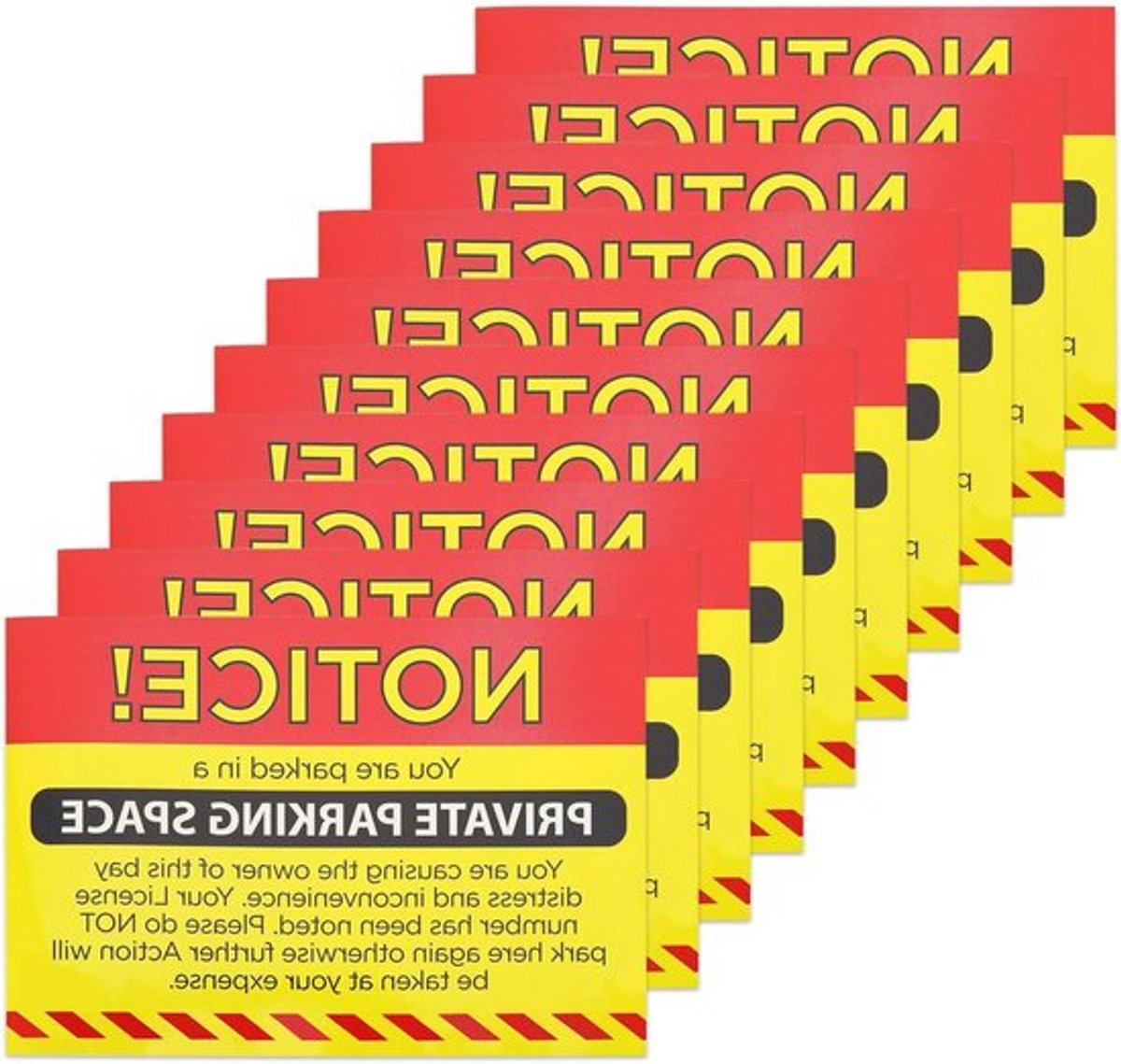 - Parkeerkennisgevingsstickers - Overtreding - Glare - Zelfklevend - A6 - Sterke Lijm - Private Parking - Geel - 10 stuks
