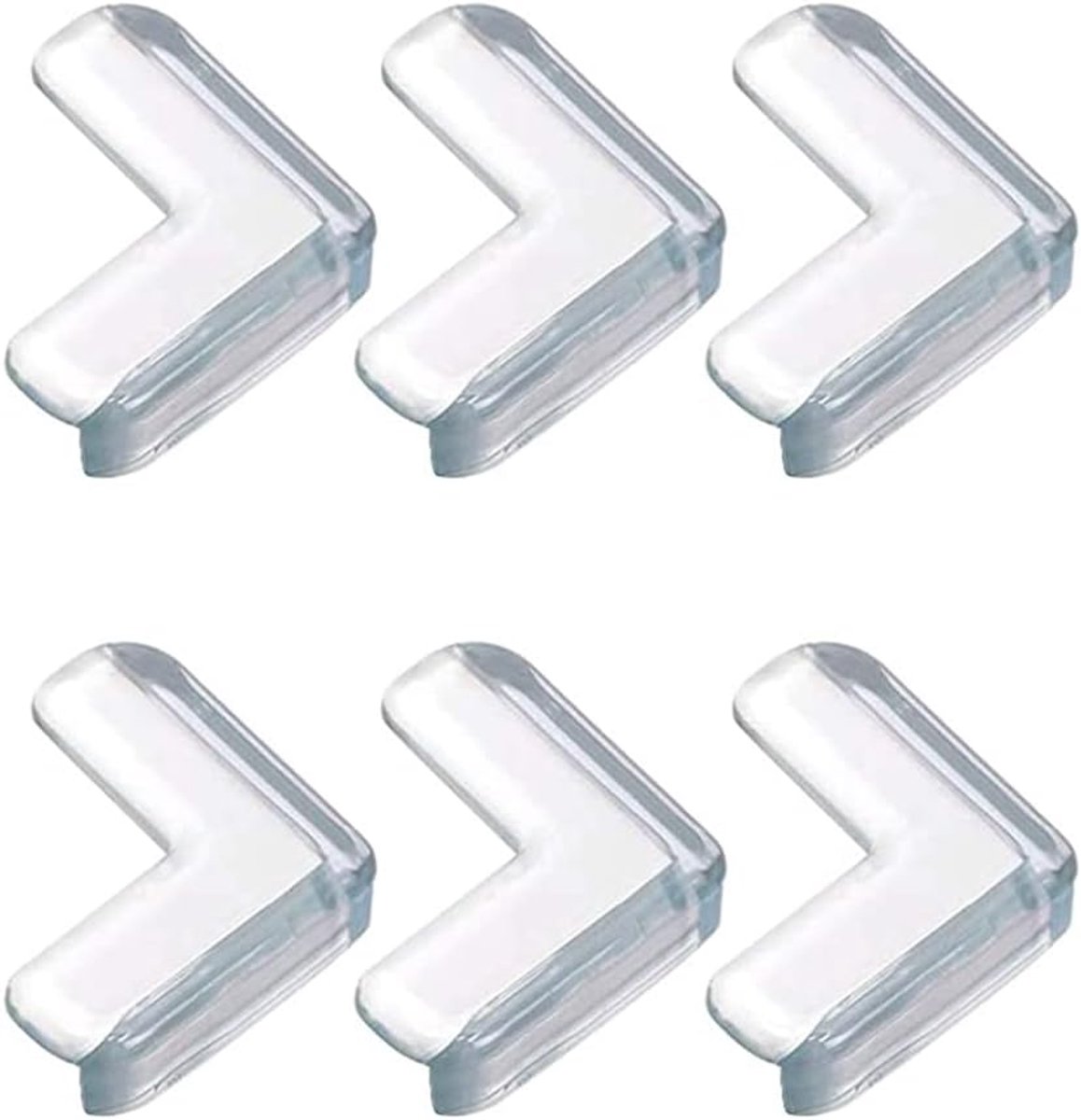 Thijox - 6 Stuks Transparante Hoekbescherming voor Baby's, Tafelrandbescherming met Vooraf Geïnstalleerde Sterke Lijm, Hoofdbeschermingsset, Veilighei