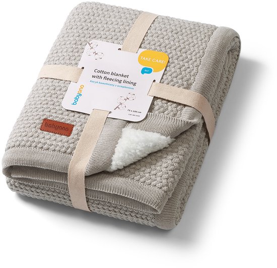 Babyono Baby Deken Katoen Warm 75x100cm Grijs