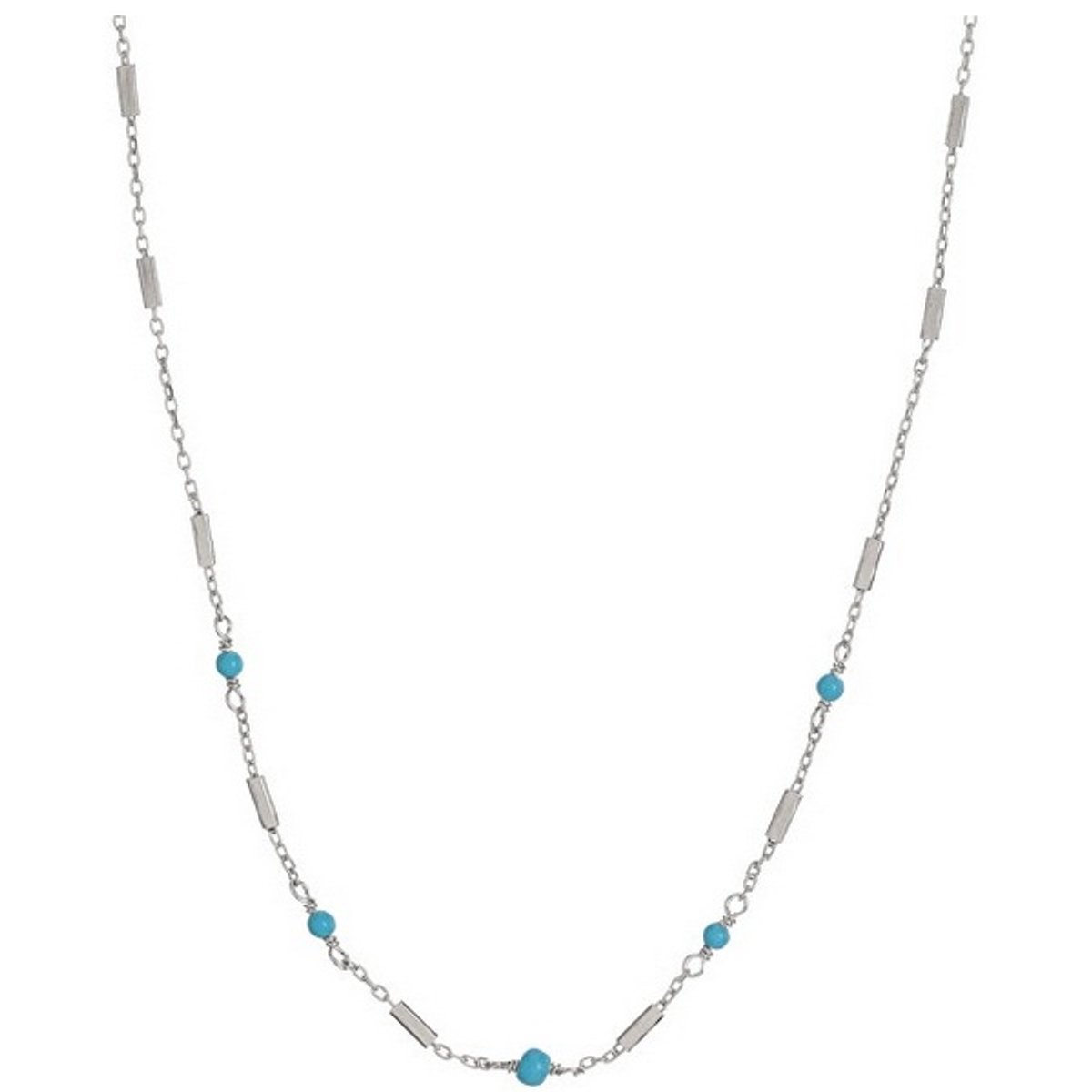 ALISIA AL3243 ZILVEREN KETTING MET TURQUOISE 1 STUK