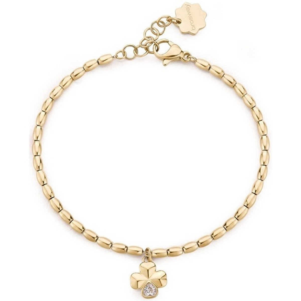 BROSWAY CHAKRA BHKB209 GOLD-PLATED KLAVER ARMBAND MET ZIRKONIA 1 STUK