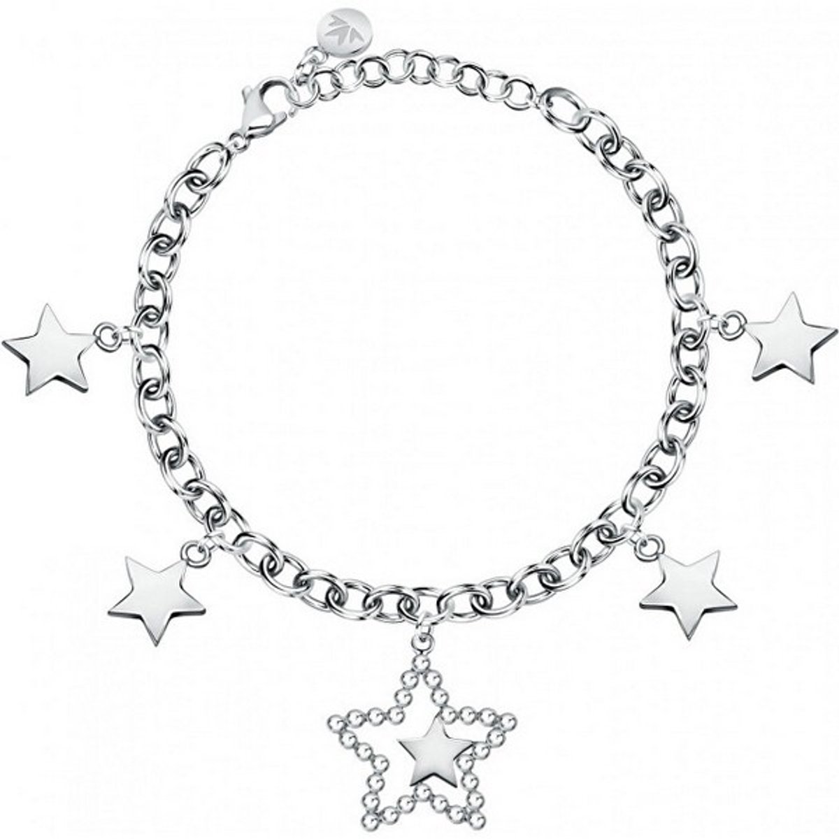 MORELLATO DOLCEVITA SAUA08 STAINLESS STEEL ARMBAND MET STERREN BEDELS EN ZIRKONIA'S 1 STUK