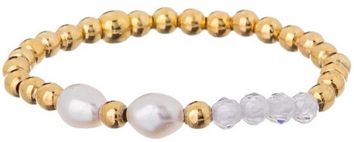 ALISIA AL4815-ORO - 53 MM - GOLD-PLATED KRALEN RING MET PARELS 1 STUK