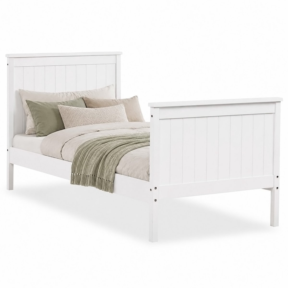 Homestyle4u Kinderbed - 90x200 cm - Eenpersoonsbed - Wit