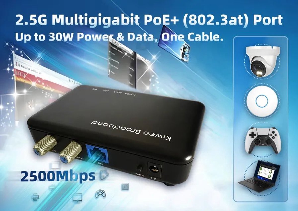 goCoax Adattatore MoCA 2.5, MA2500D Ethernet su Cavo Coassiale con goCoax Adattatore MoCA 2.5, MA2500D Ethernet su Cavo Coassiale con