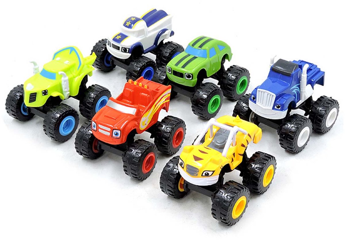 6-delige monstertruck set – Offroad speelgoedtrucks met inertia-aandrijving – Duw-en-ga auto's voor kinderen – Leuk cadeau voor jongens & meisjes