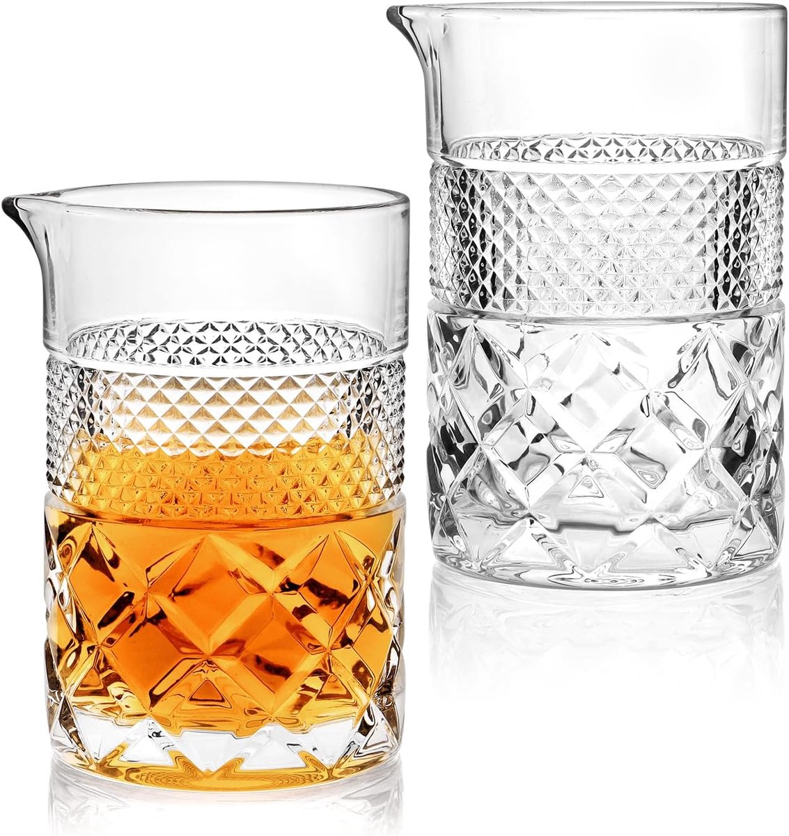 Thijox - Set van 2 Cocktailmixglazen - Solide Robuuste Kristallen Roerglas - 22 oz Baraccessoires voor Martini, Mojito, Feest, Thuis, Keuken