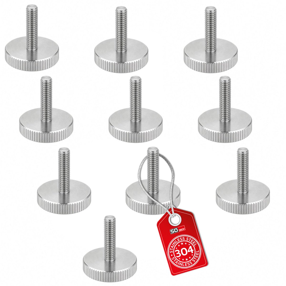 Kartelschroef (plat) M6x20 roestvrij staal SS304 (VE10)