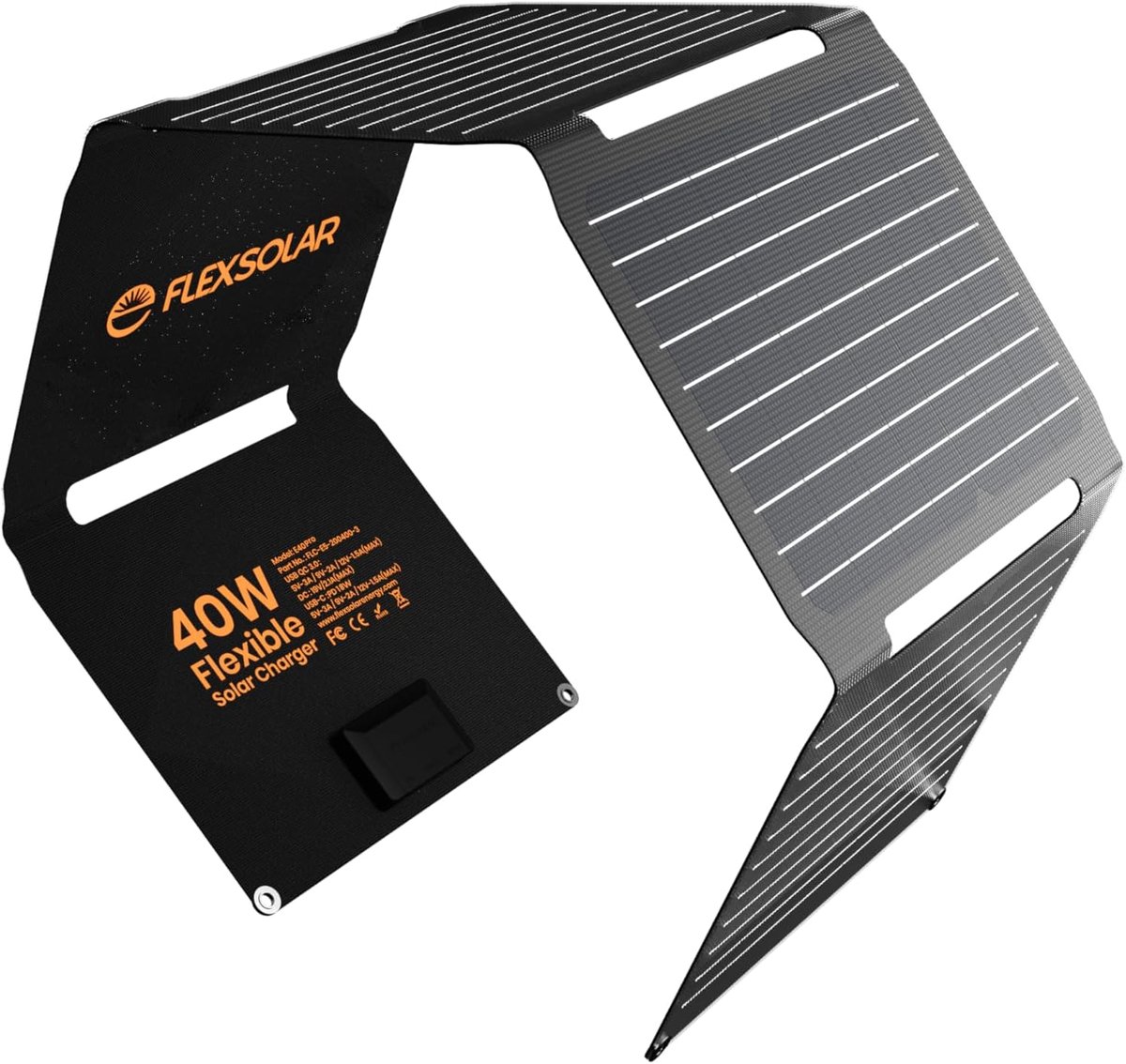 Thijox - FlexSolar Zonnepaneel 40W met PD2.0 USB-C, QC3.0 USB-A, Waterdicht IP67, Ideaal voor Camping, Outdoor, Telefoons en Power Banks