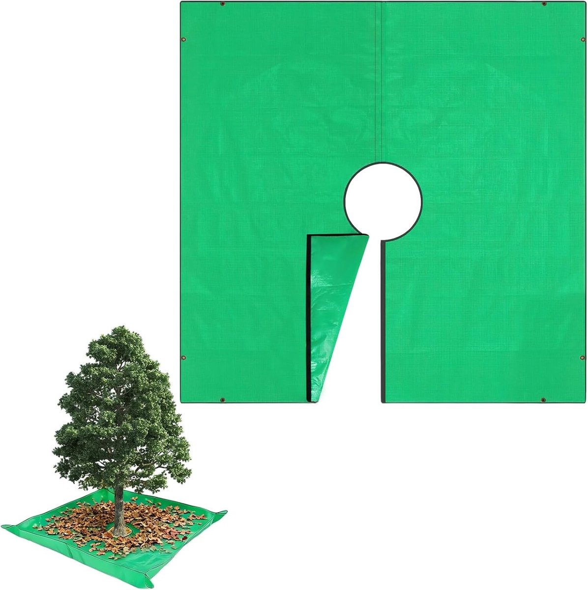 Landschapszeil voor snoeien van bomen en struiken, waterdicht, 2 x 2 m met 30 cm gat, tuinaccessoire
