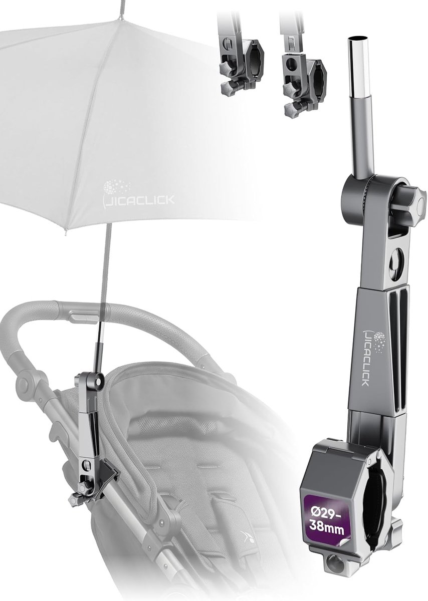 Thijox - Parapluhouder met Parasolsysteem voor Kinderwagen | Universele, Demonteerbare Paraplu- en Parasolhouder | Ideaal voor Kinderen, Wandelen, Tui