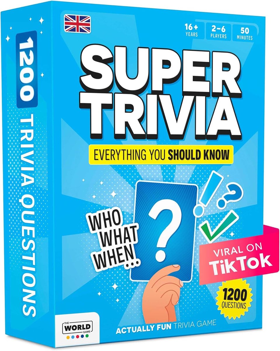 SnelShoppen - Super Trivia Spellen voor Volwassenen met 1200 Vragen - Leuke Bordspellen met Trivia Kaarten - Gezellige Spellen voor Familie met Tiener