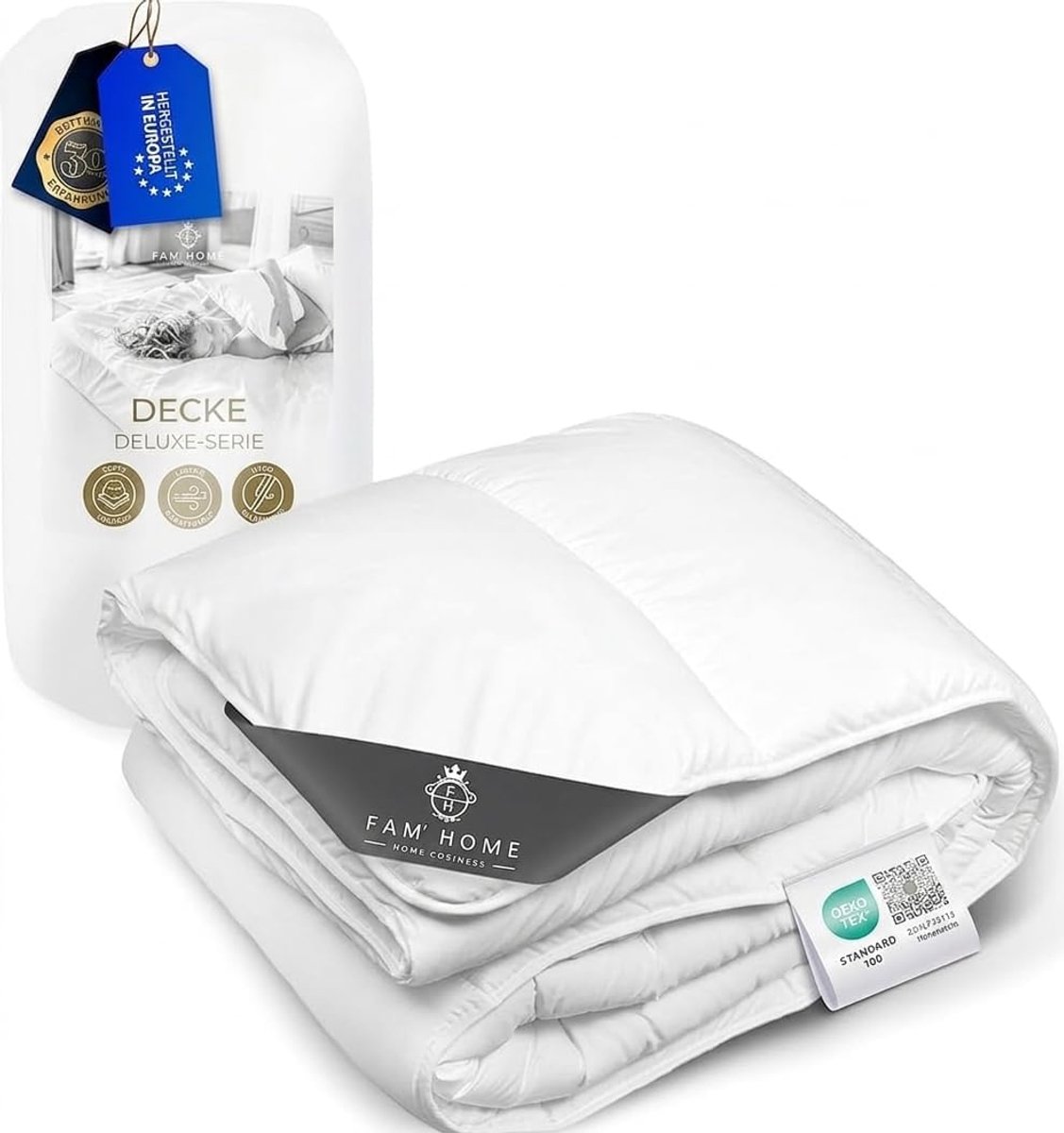 Thijox - Microvezel Dekbed 140x200 cm - Wasbaar Hypoallergeen Wit - Ademend Materiaal - Comfortabel en Ondersteunend voor Allergieën
