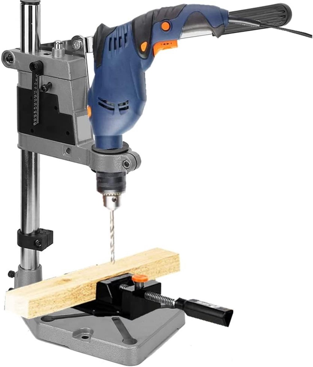 Verstelbare Boorhouder Tafel Klem - Multifunctionele Boorstand voor Werkbank en Reparatietools, Max Boordiepte 60mm, Ideaal voor Klussen en Doe-Het-Zelf Projecten