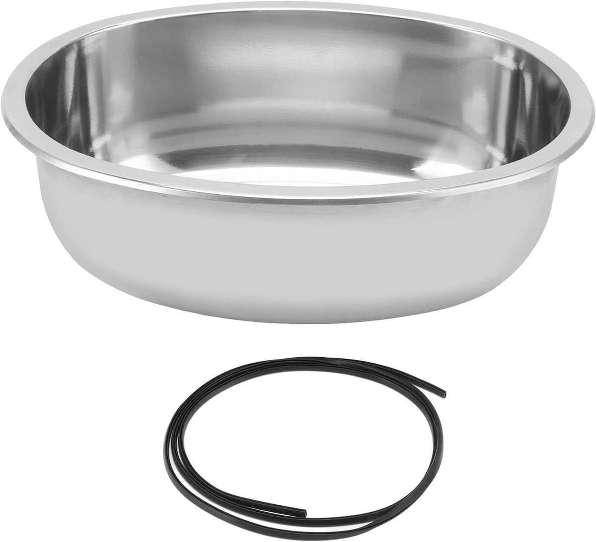 Ovalen RVS Wasbak voor Botens, 393x273mm Handwasbak met 40mm Afvoer voor Camper, Caravan en Jacht Keuken