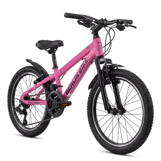 Berlin Bike MTB1 Kids kinderfiets 20 inch - 21 versnellingen - kinderfiets voor 6, 7 en 8 jaar - 20 inch fiets voor jongens en meisjes - roze van Merkloos — afbeelding 2