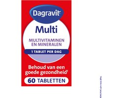 DA Dagravit Multi Elke Dag - Multivitaminen en mineralen - Behoud van een goede gezondheid (1) - Draagt bij aan fitheid (2) - 1 tablet per dag - 60 tabletten - 60 stuks