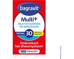 DA Dagravit Totaal 30 Multivitaminen - Vitamine A, C en het mineraal selenium ondersteunen het afweersysteem - 100 dragees - 100 stuks