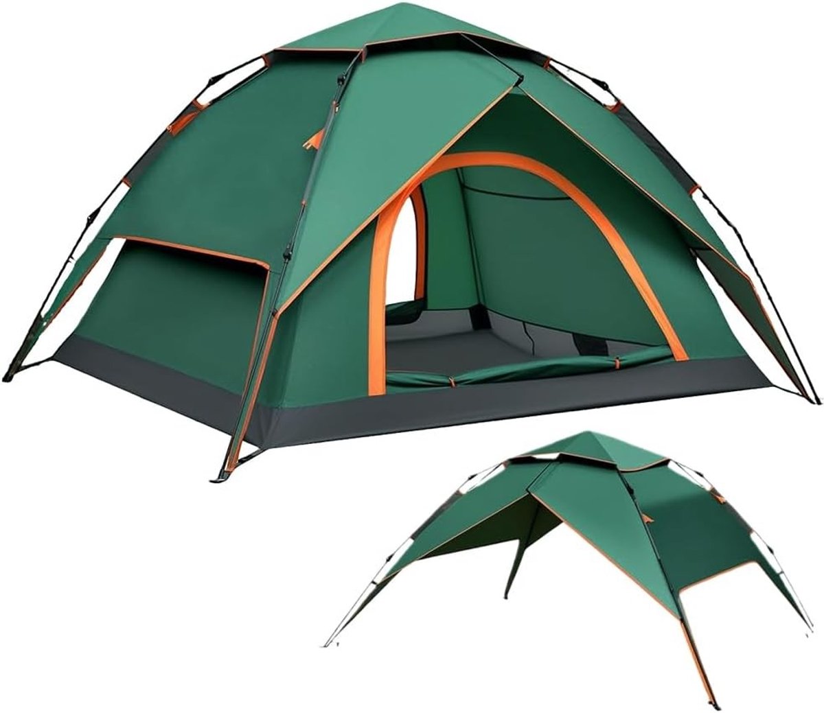 Pop-up campingtent voor 2-3 personen, snel op te zetten in 40 seconden, waterdicht en windproof, dubbele wand met regenbescherming, ideale tent voor festivals en weekendjes weg