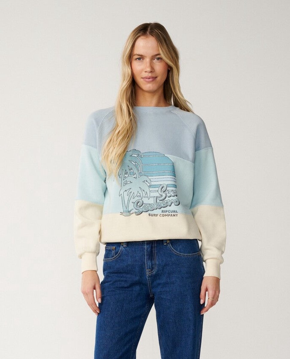Rip Curl Seeker Raglan Standard Crew - Light Blue