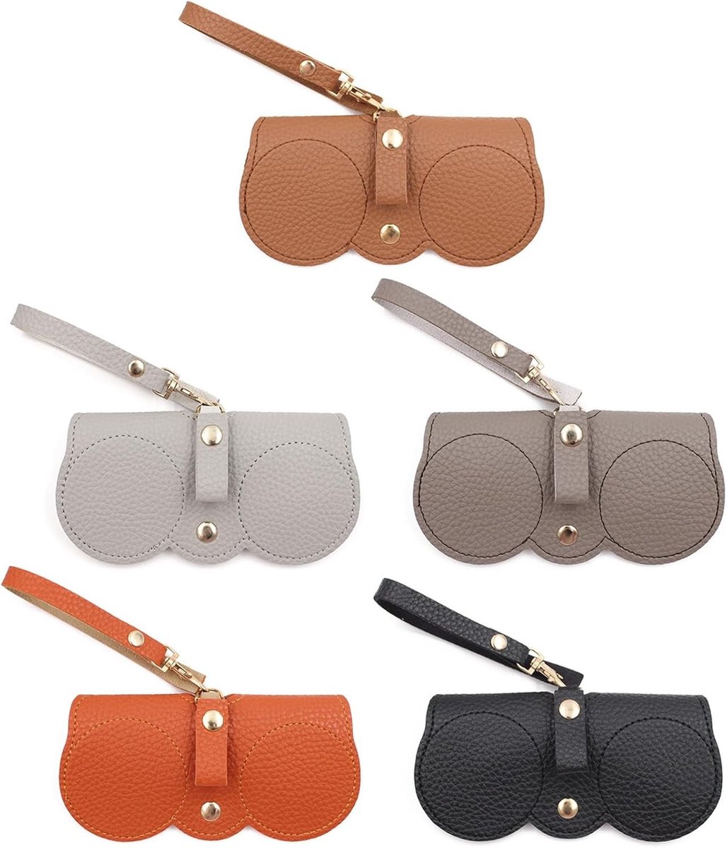 Stijlvolle Zonnebril Etui Set van 5 Stuks, Draagbare Zachte Pouch voor Zonnebrillen en Leesbrillen, Ideaal voor Vrouwen en Reizen
