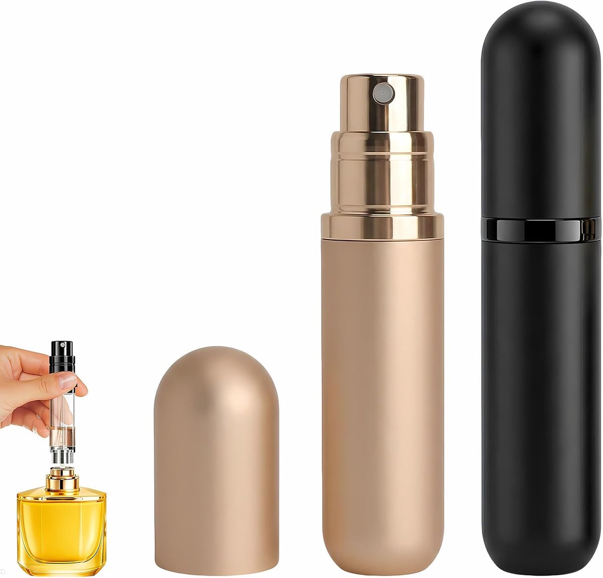 Thijox - 2 x Navulbare Parfumverstuivers 5 ml - Lege Parfumflesjes - Reisformaat - Nano-Nevel - Perfect voor Onderweg - Kleine Parfumverstuivers