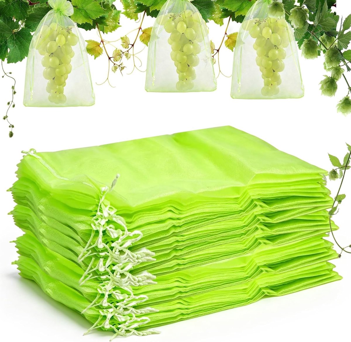 Druivenbeschermzakken voor fruit, 100 stuks, 17 x 23 cm, ideaal tegen vogels, wespen en fruitvliegen