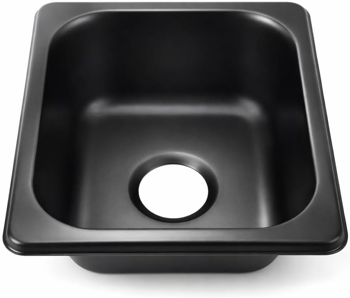 Drop-in bar sink voor boot, caravan en camper - RVS, 176 x 162 x 65 mm, zwart gelakt, duurzaam en roestvrij