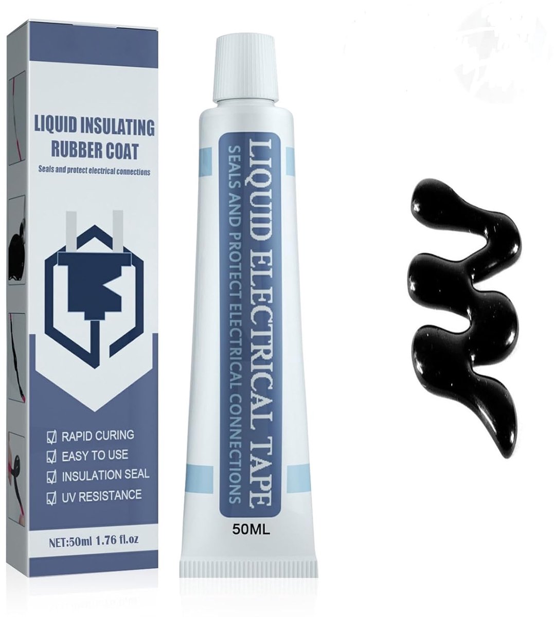 Thijox - Vloeibare Isolatietape, Vlamvertragende Lijm, Hoge Temperatuurbestendigheid, Voor Binnen en Buiten, 50ml, Perfect Voor Elektrische Verbinding