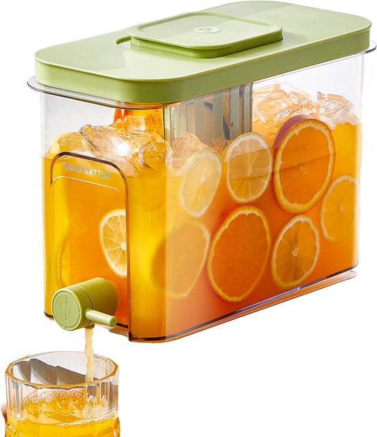 Solud® Carafe à eau 4L - Distributeur de boissons avec robinet - Carafe - Carafe à eau - Distributeur de limonade - Distributeur d'eau