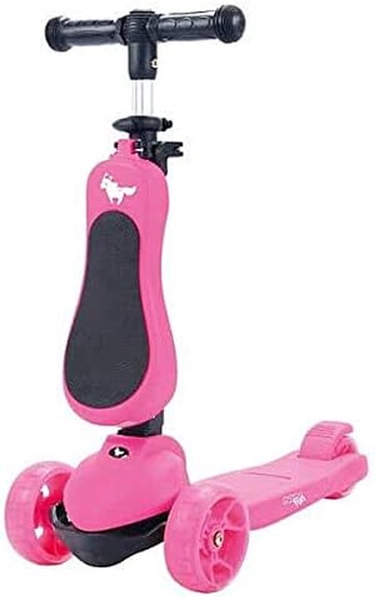 Kinderstep - Loopfiets 2-in-1 - Buiten Spelen - Afneembare Zitting - 63-80 cm Verstelbaar - Roze