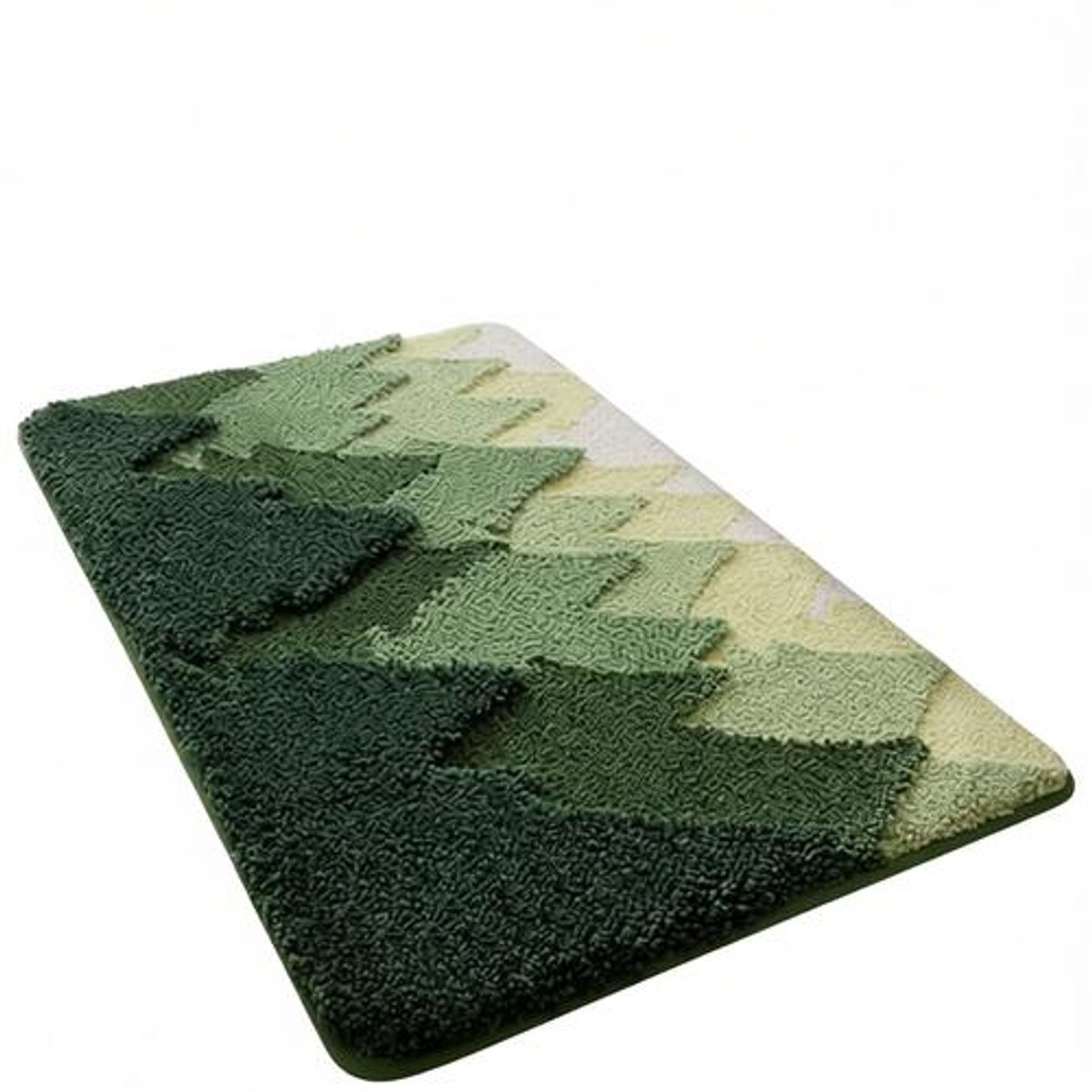 BILMU Badmat 50x80 cm Antislip Absorberend Wasbaar Zachte Badkamermat Douchevloer Bosgroen