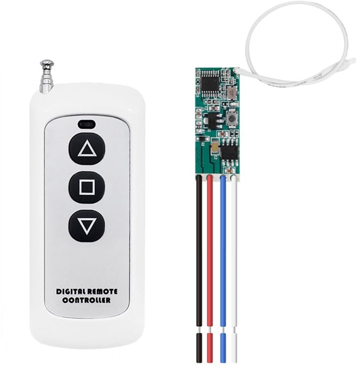 Motor Afstandsbediening Kit - Draadloze Relais Module - Motor Richting Controle - 433 MHz Bereik - 10x5x2 cm - Zwart