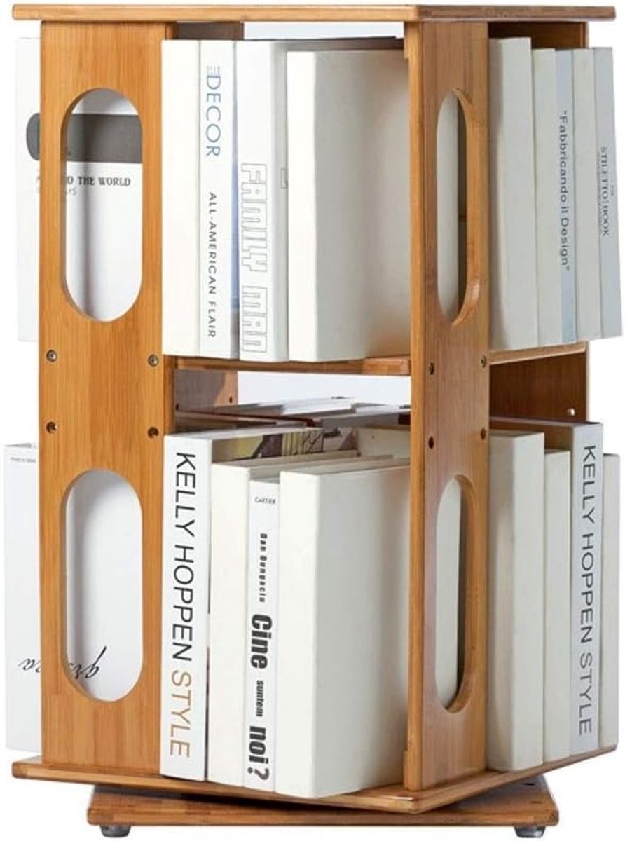 Draaibare Boekenkast - Opbergkast - Boeken Opbergen - 360 Graden Rotatie - 65 cm Hoog - Na