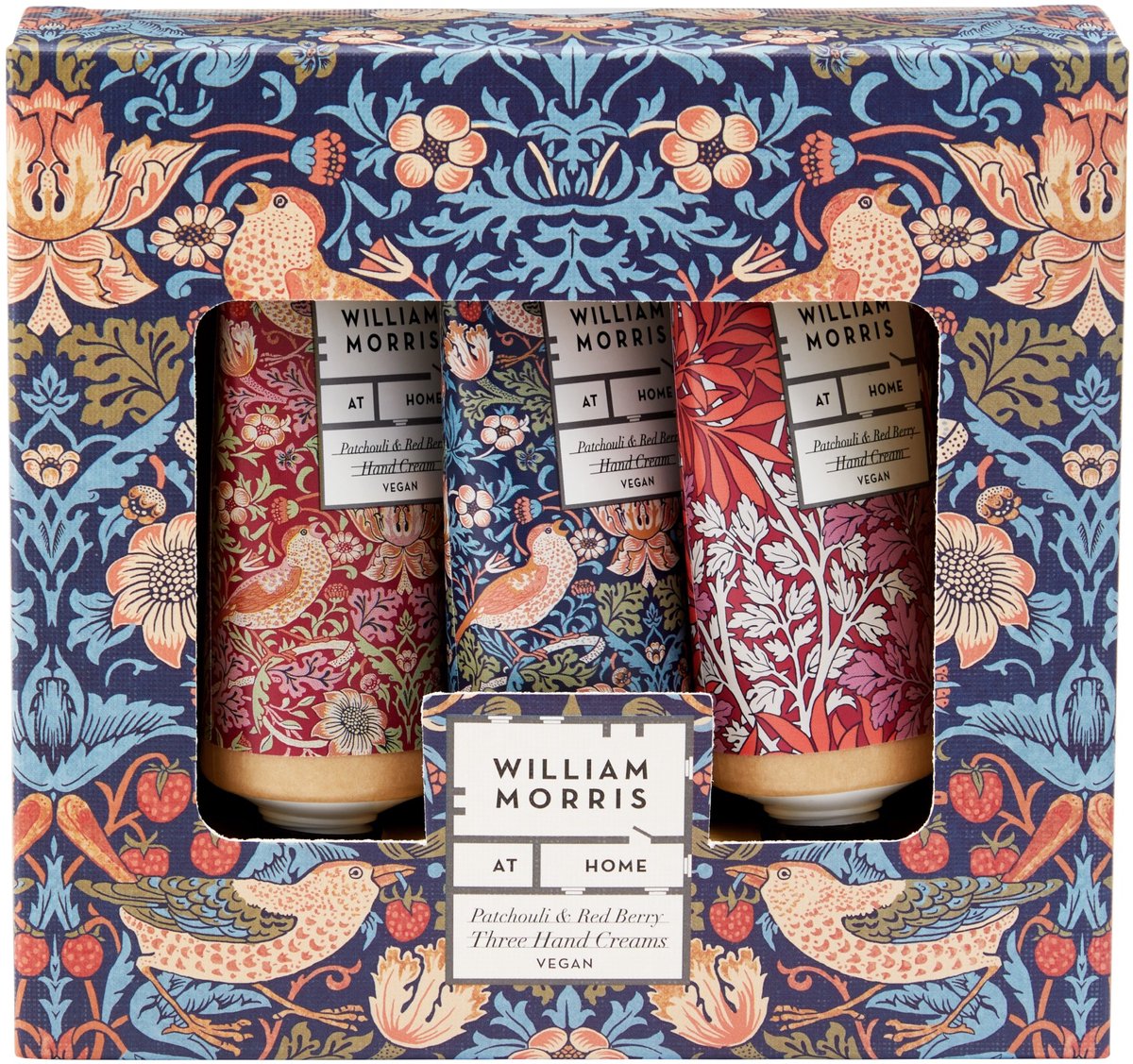 William Morris At Home - Strawberry Thief Handcrème Set | Patchouli & Rode Bes | 3 x 30 ml