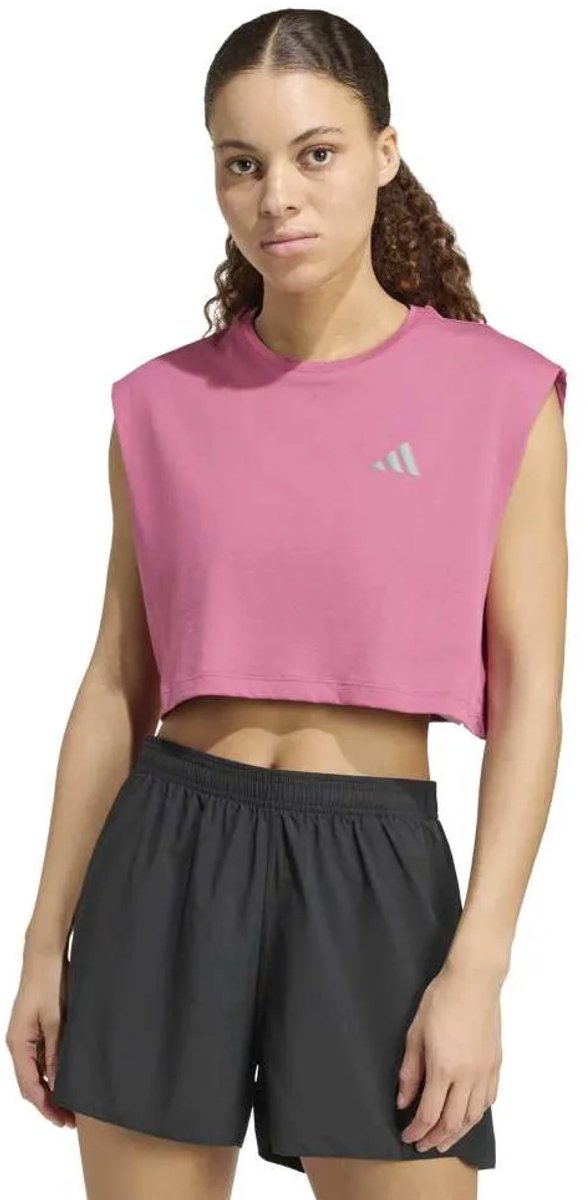 Adidas Adi365 Running Essentials Crop T-shirt Met Korte Mouwen Vrouw Dual Magenta