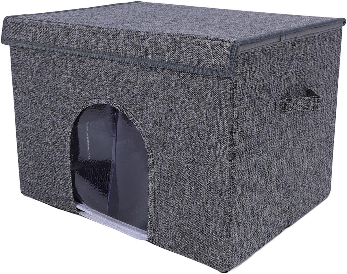 Kattenkoelhuis - Kattengrot - Koel Blijven - Inclusief ijszakken - 50x35x39cm - Donkergrijs
