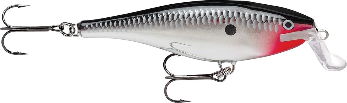 Shad Rap Kunstaas - Zwemlokker - Vissen in zoet water - Handgetint en getest - 14 cm 45 g - Chroom