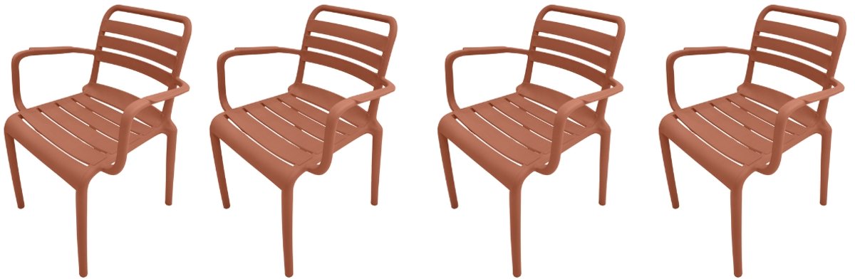 Garden Impressions Orleans tuinstoelen set van 4 – terra