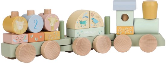 Little Dutch Blokkentrein FSC - Safari Friends van Little Dutch — afbeelding 3
