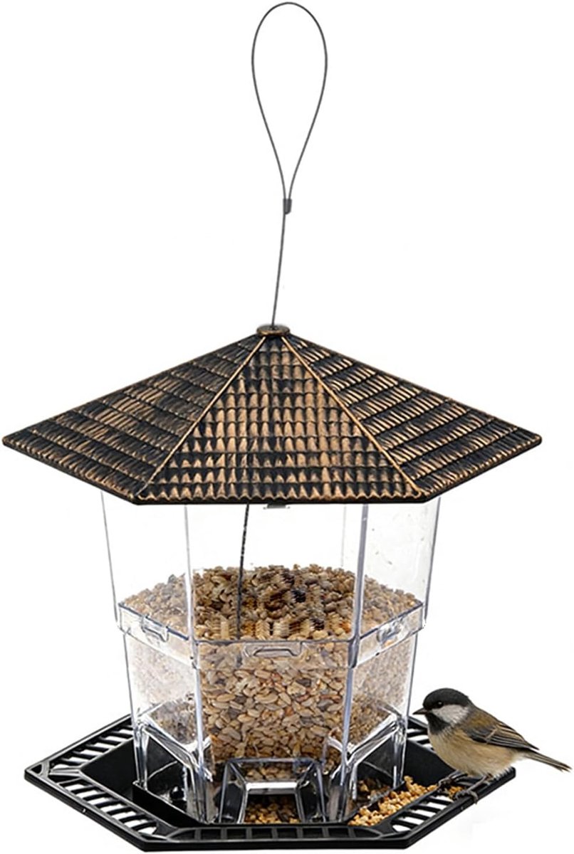 Ophangbare vogelvoeder van ABS - Opvouwbaar - 1L inhoud - Voor tuin en balkon