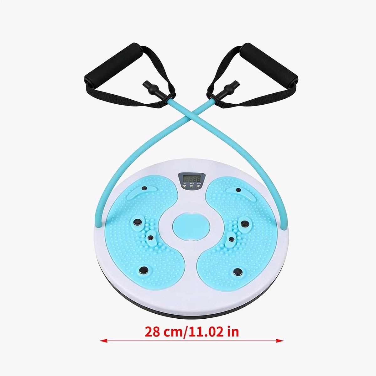 Draaibare Heupschijf - Taille Trainer - Buikspier Training - Met Calorieteller - 28 cm - Blauw Wit