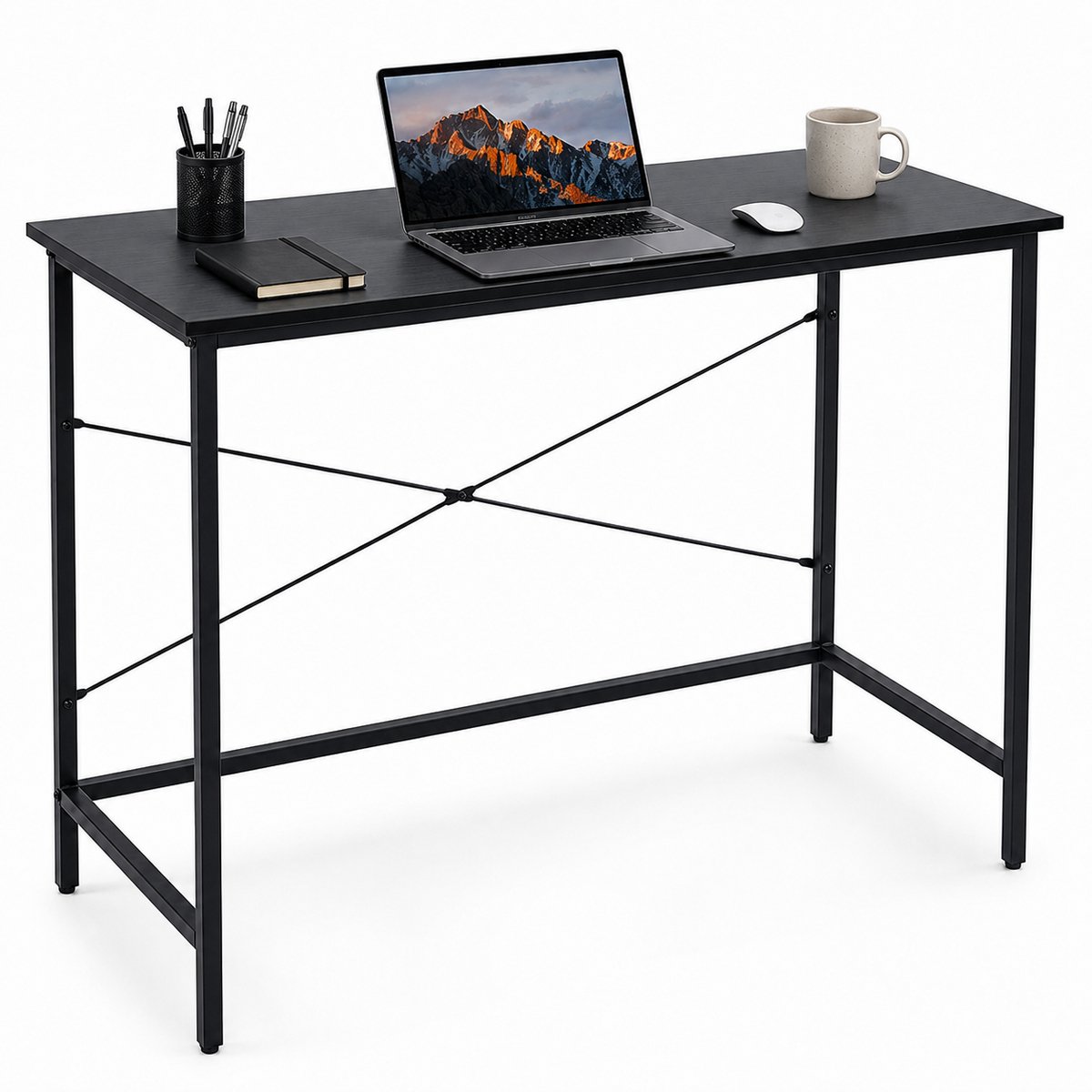 Lina® Bureau - Computertafel - Bureautafel - Computerbureau - Industriele Zwarte Hoekbureau - 100x45x75cm