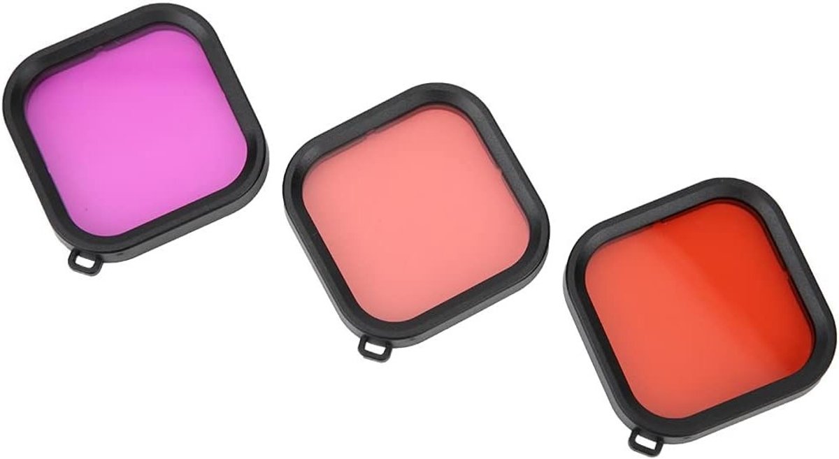 Diving Lens Filter Set met Lichtrode en Paarse Filters voor Kleurherstel, Geschikt voor Snorkelen en Onderwaterfotografie, Eenvoudig te Installeren en Verliesbestendig