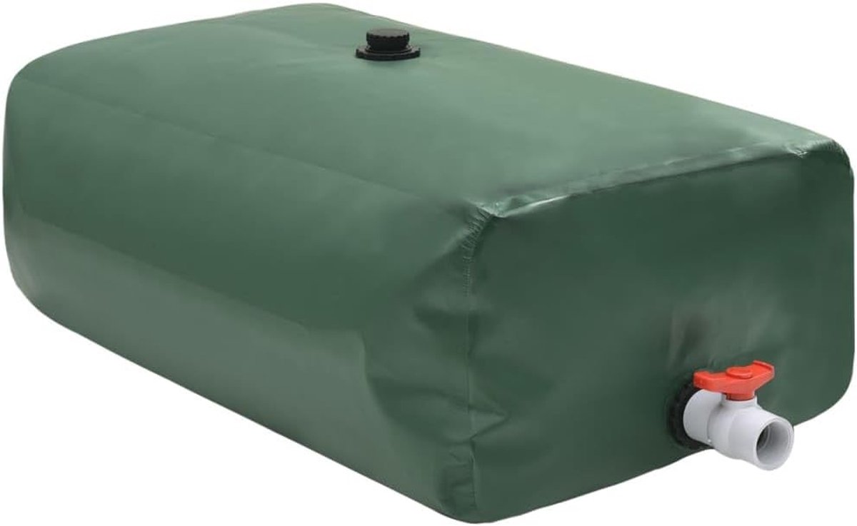 Watertank met kraan - Regenton Waterreservoir - Water Opslag Tuin - Inklapbaar PVC Ontwerp - 1000 Liter Capaciteit - Groen