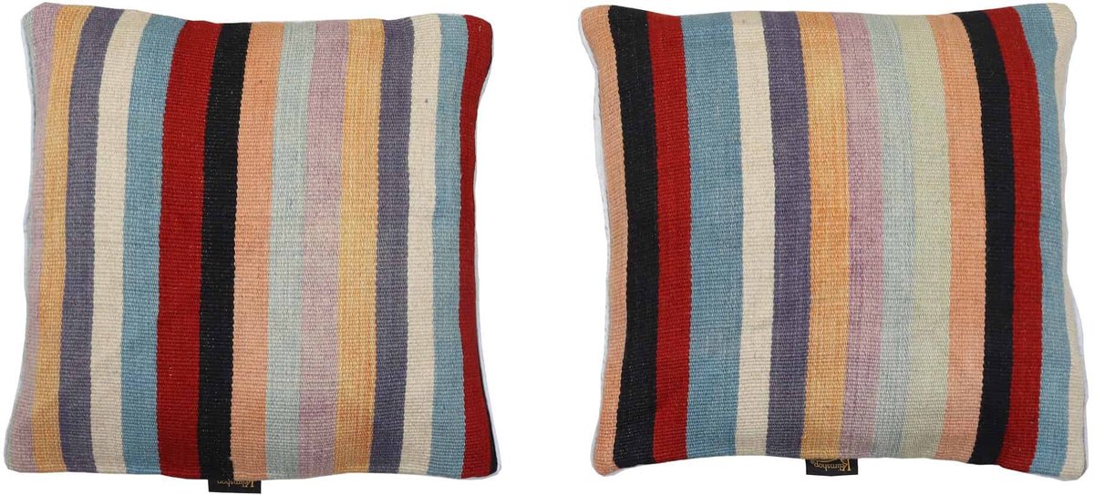 Handgeweven Gestreepte Kilim Kussen