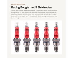 Dailygoods - Racing Bougie - Scooter GY6 - 5 Stuks - 3 Elektroden - Hoogwaardige prestaties - Vervangende bougie voor scooters