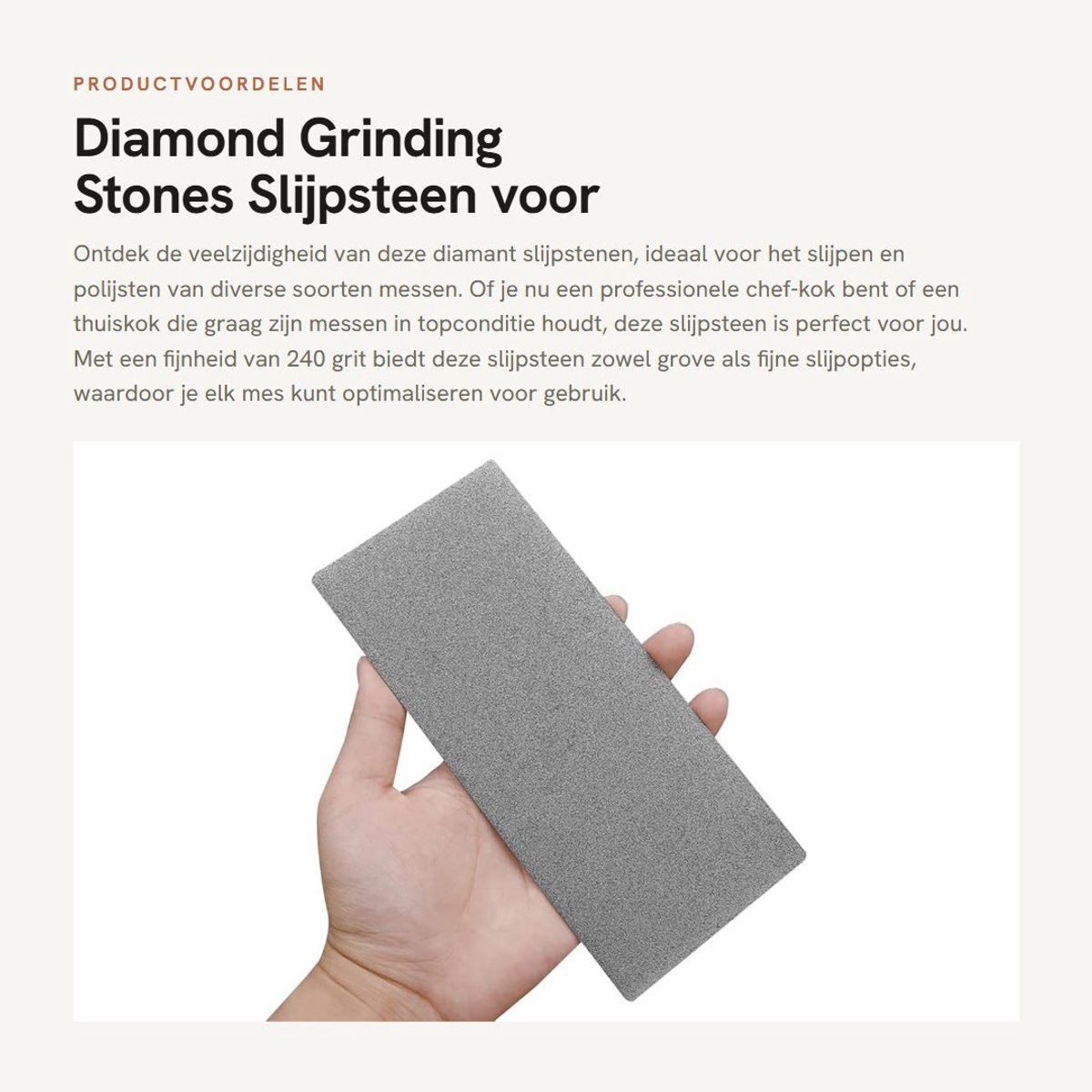 Dailygoods- Slijpsteen Duurzaam - Slijpsteen voor Messen - Slijpsteen Diamant - Polijststeen - Mini Slijper - Afmetingen 17x7,5 cm - Slijpblad