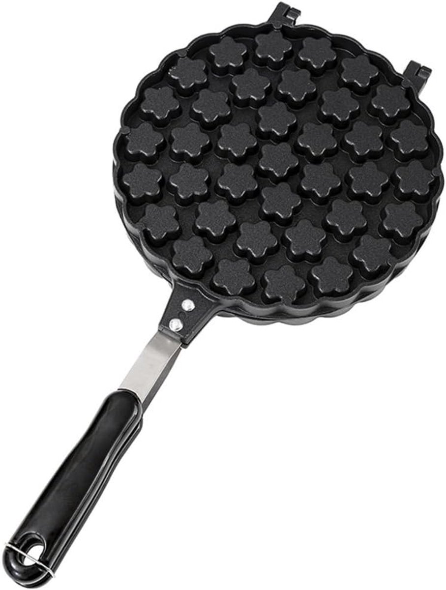Wafelijzer - Eierkoek Pan - Lekkere Gebakjes Maken - Anti-aanbak Dubbelzijdig - 22 x 43 cm - Zwart